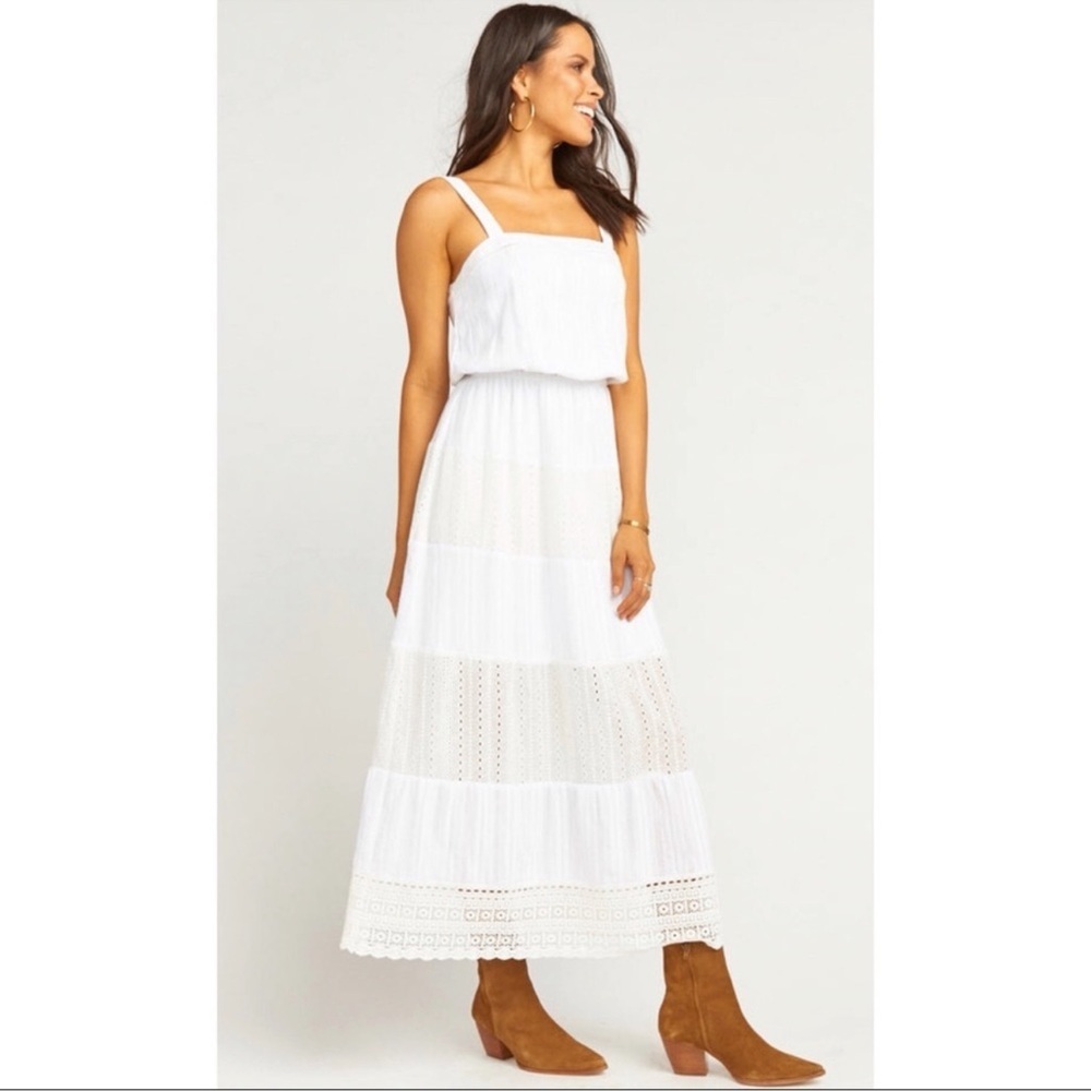 Show Me Your Mumu White Eyelet Maxi Dress